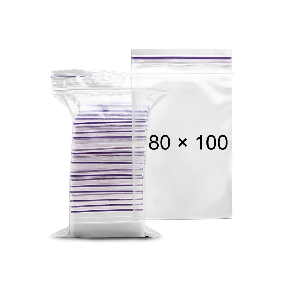 Зіп пакети 80 х 100 мм 50 мкм, пакети із замком Zip-Lock 100 шт