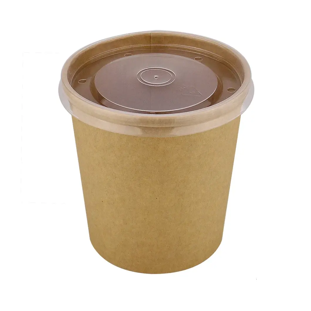 Супник крафт з кришкою 350 мл 25 шт, упаковка для доставки їжі