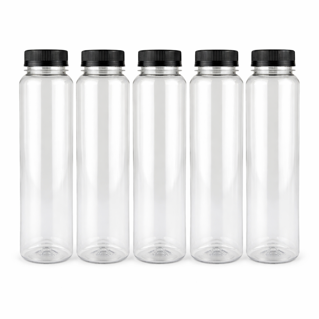 Пляшка пет 350 мл з кришкою 38 мм (1/уп/25/шт) з чорною кришкою 38 мм