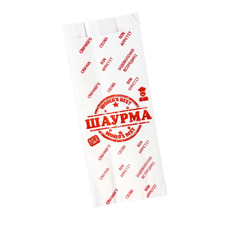 Пакет саше паперовий для шаурми 230x90x50 мм