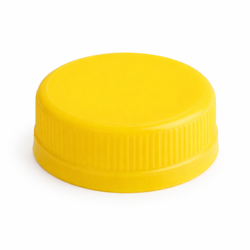 Кришка для ПЕТ пляшки жовта 38 мм (Преміум Польша) з контролем першого відкриття