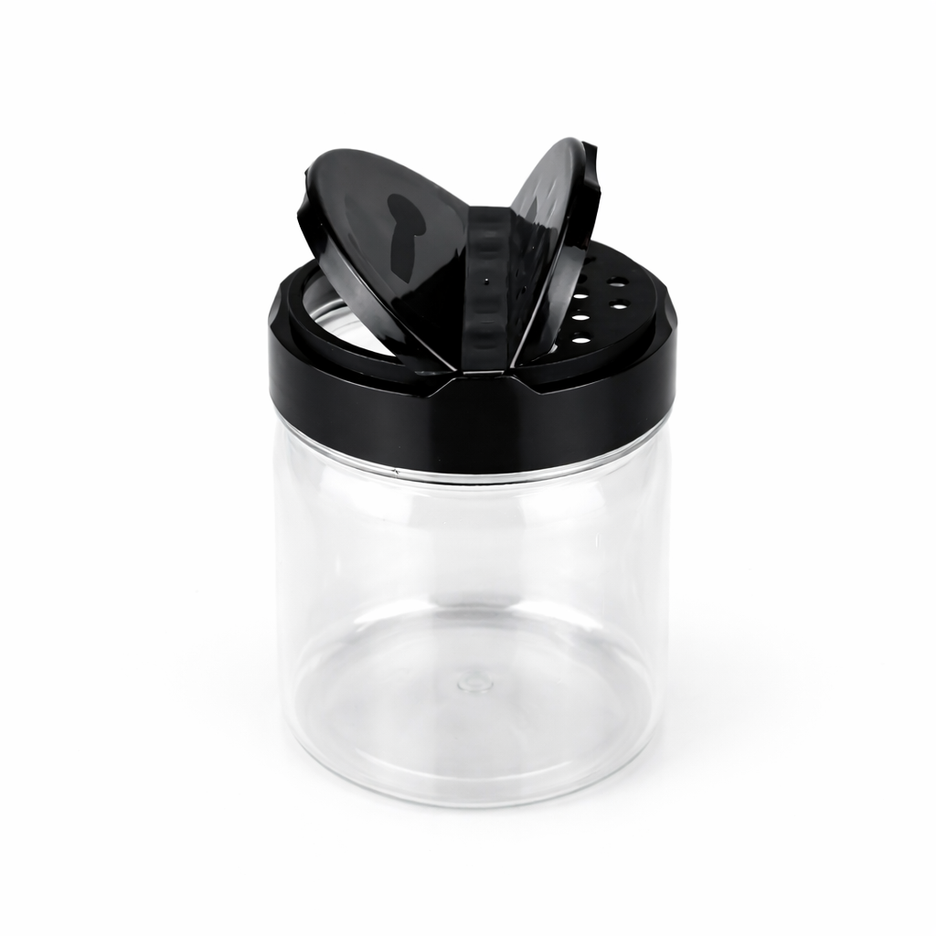 Баночка для спецій 150 мл з кришкою чорною ПЕТ