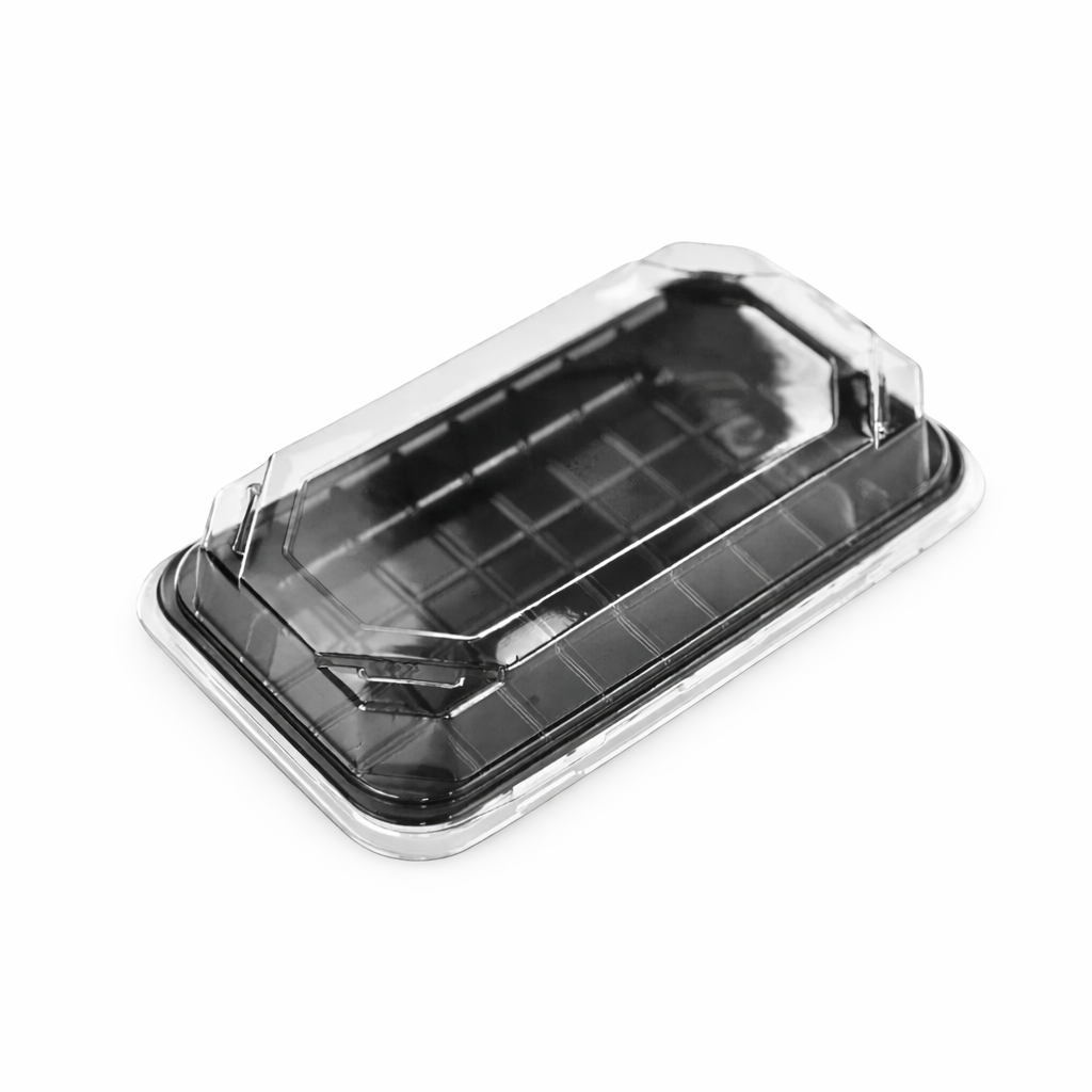 Упаковка для суші, ролів та холодних страв 185х100 мм, чорна 10 шт