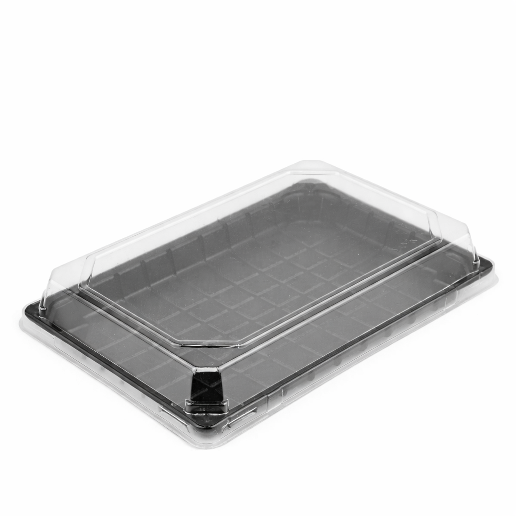 Упаковка для суші, роллів та холодних страв чорний бокс для суші 224х150 мм (50 шт/уп)