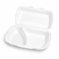 Ланч-бокс зі спіненого полістиролу  390х242х74 мм білий на два відділи