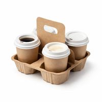 Холдер для стаканів на 4 секції крафт  (1/уп/20шт) - 2