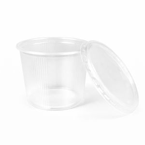 Супник з кришкою для холодних та гарячих страв прозорий 500 мл 25 шт