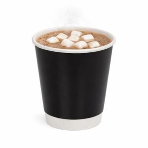 Стакан паперовий двошаровий чорний "Double black" 250 мл - 3