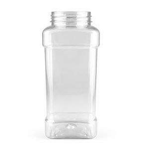 Банка пластикова ПЕТ 1 л квадратна без кришки в комплекті (2йсорт) - 1