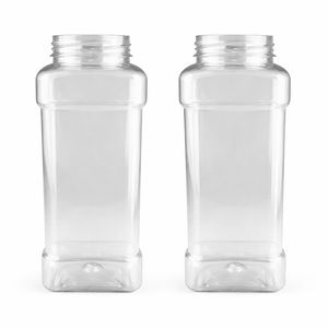 Банка пластикова ПЕТ 1 л квадратна без кришки в комплекті (2йсорт) - 2