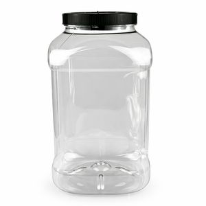 Пластикова банка 5 л з чорною кришкою 110 мм, банки для сипучих