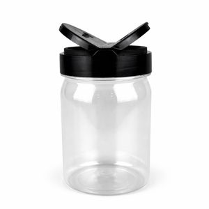 Баночка для спецій 250 мл з кришкою чорною ПЕТ
