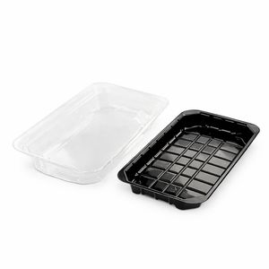 Упаковка для суші, ролів та холодних страв 185х100 мм, чорна 10 шт - 1