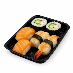 Упаковка для суші, ролів та холодних страв 185х100 мм, чорна 10 шт - 3