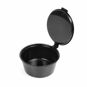 Соусник круглий 50 мл "Black" з кришкою чорний герметичний - 1