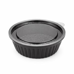 Соусник пластиковий, ємність для холодних страв 120 мл чорний (РЕТ) - 1
