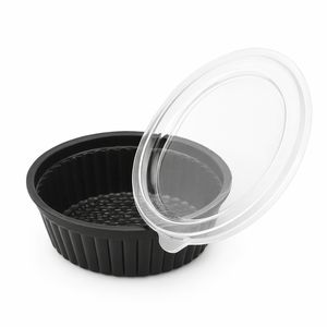 Соусник пластиковий, ємність для холодних страв 120 мл чорний (РЕТ) - 2