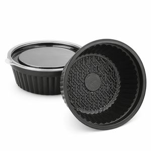 Соусник пластиковий, ємність для холодних страв 120 мл чорний (РЕТ) - 3