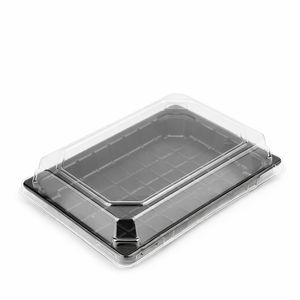 Упаковка для суші, ролів та холодних страв 184х129 мм, чорна (уп/10 шт) - 1