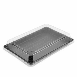 Упаковка для суші, роллів та холодних страв чорний бокс для суші 224х150 мм (50 шт/уп) - 1