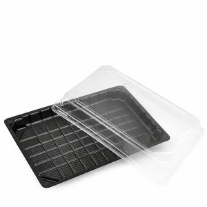 Упаковка для суші, роллів та холодних страв чорний бокс для суші 224х150 мм (50 шт/уп) - 2