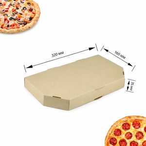 Коробка для піци «Кальцоне»  320х160х35 мм бура - крафт - 2