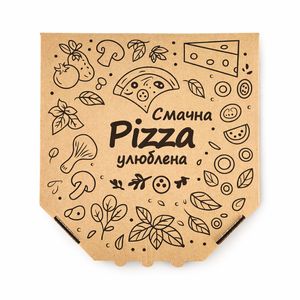 Коробка для піци 300*300*35 бура (крафт) "смачна піца" 50 шт - 2